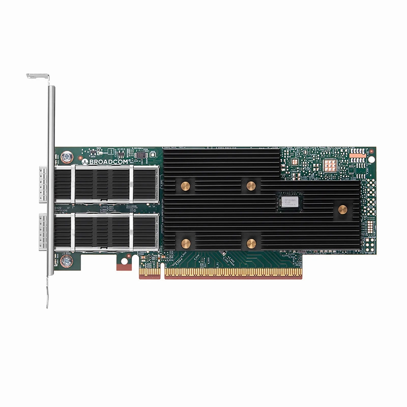 SFPS BroadcomA® BCM957608-P2200GQF00 Ethernet Network Interface Card, 200G Dual-Port QSFP112, PCIe 5.0 x 16, Standard & Low Profile