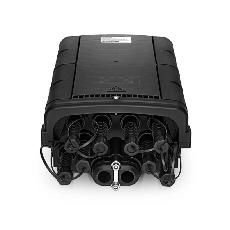 SFPS Universal Pre-Terminated Hub Box for Quick ODN, 1 Uncut Port, 8 SC/APC Adapters, Mechanical Seal, Supports 1:2/1:4/1:8 Mini Splitters, PP+GF, IP65, Wall/Pole/Aerial Mount, Indoor/Outdoor