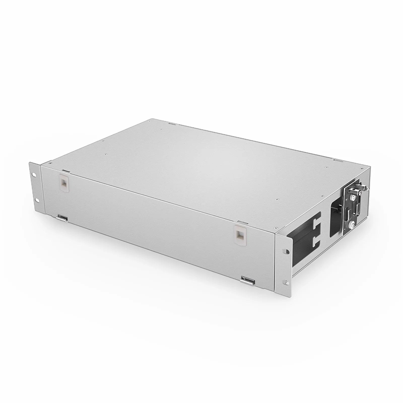 SFPS 2U Rack Mount Fiber Optic Distribution Panel, 24 Fibers OS2 Single Mode, 24 x SC UPC Simplex (Blue) Adapter
