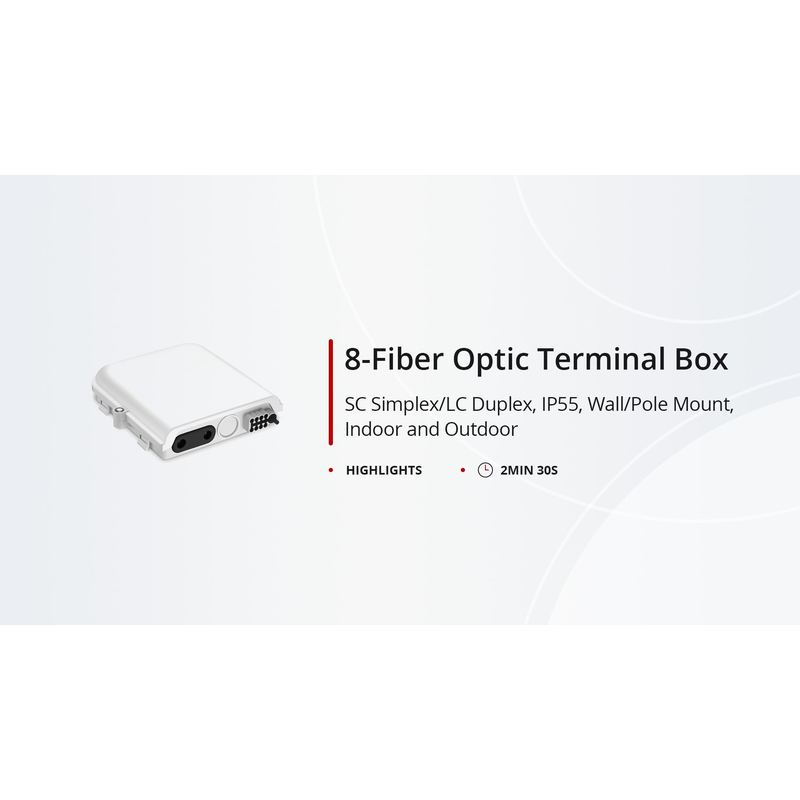 SFPS 8-fiber Optic Terminal Box, SC Simplex/LC Duplex, IP55, Wall/Pole Mount, Indoor and Outdoor