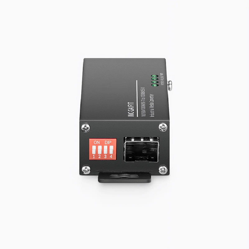 SFPS Mini Industrial Unmanaged 1x 10/100/1000Base-T RJ45 to 1x 1000Base-X SFP Gigabit Ethernet Media Converter, American Plug Standard