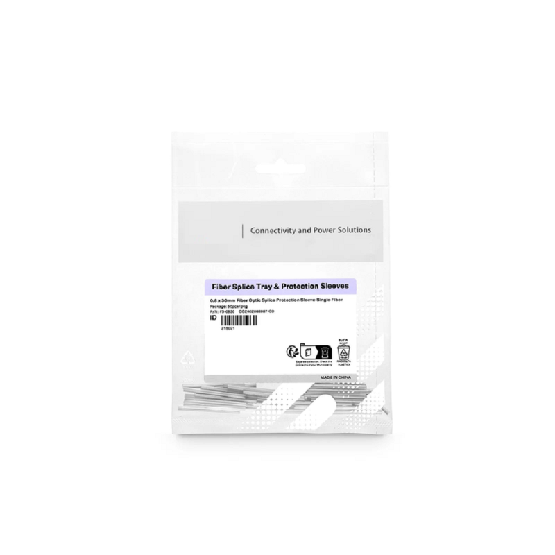 SFPS 0.8 x 30mm Fiber Optic Splice Protection Sleeve, Single Fiber, 50pcs/pkg