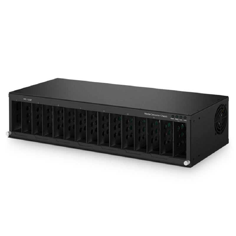 SFPS 15 Slots Media Converter Chassis, 19'' Rack Mount, Single Power AC 100~240V