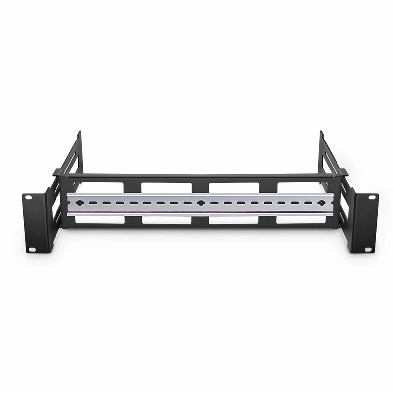 SFPS Adjustable DIN Rail Bracket for EIA 19" Mount, 2U, Black