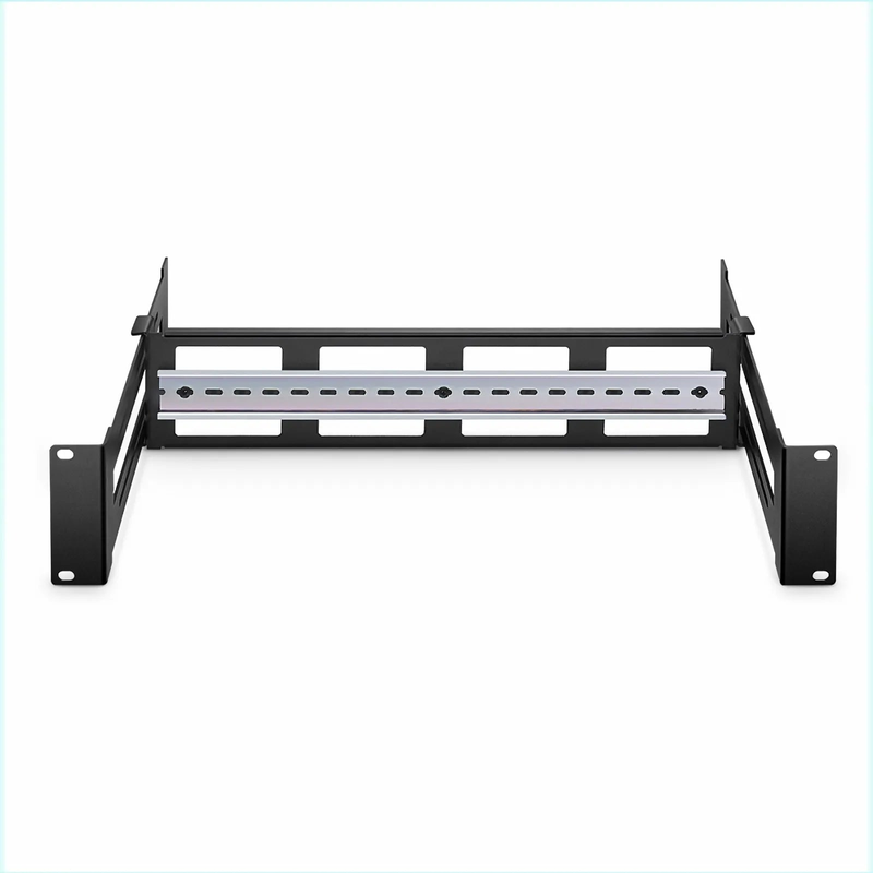 SFPS Adjustable DIN Rail Bracket for EIA 19" Mount, 2U, Black
