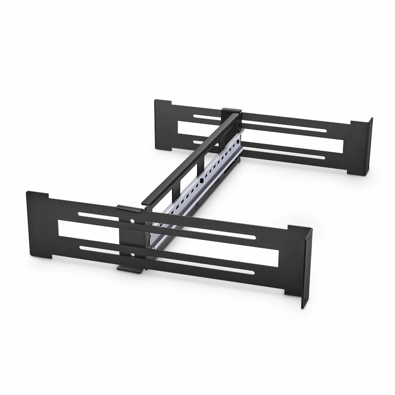 SFPS Adjustable DIN Rail Bracket for EIA 19" Mount, 2U, Black
