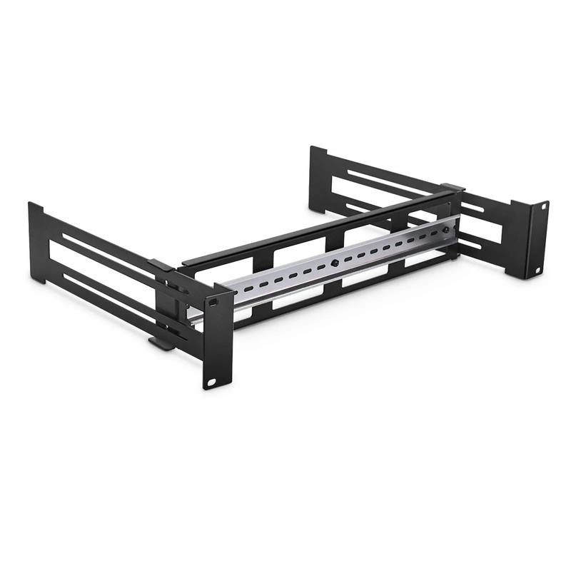 SFPS Adjustable DIN Rail Bracket for EIA 19" Mount, 2U, Black