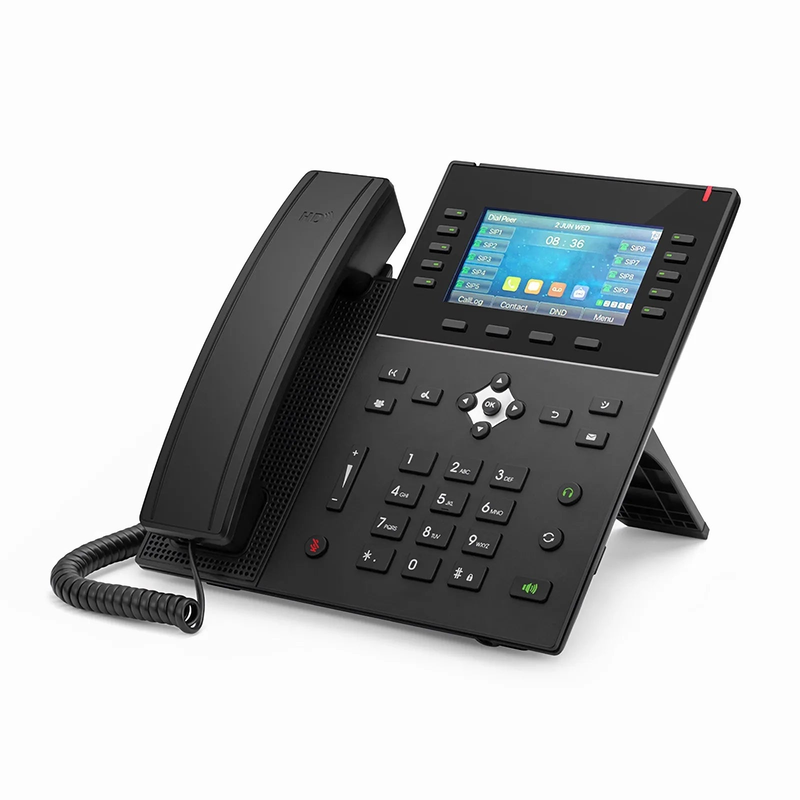 SFPS FIP-5220, Advanced VoIP Phone with 4.3-Inch Color LCD Screen, 20 SIP Accounts, USB 2.0, Dual-Port Gigabit Ethernet, PoE