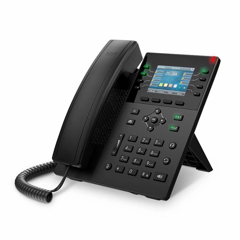 SFPS FIP-5112, VoIP Phone with 2.8-Inch Color LCD, 12 SIP Accounts, USB 2.0, Dual-Port Gigabit Ethernet, PoE