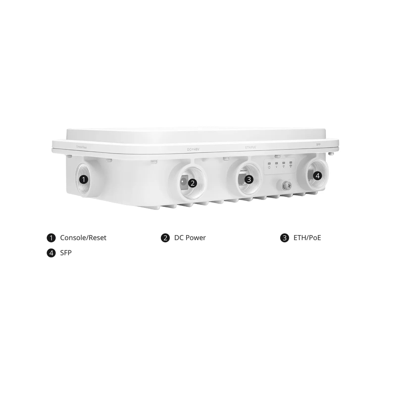 SFPS AP-T567, Cloud Managed Wi-Fi 6 802.11ax 2400 Mbps Outdoor Access Point, Seamless Roaming & 2 x 2 MU-MIMO Dual Radios, Built-in Directional Antenna, Manageable via Airware, Controller or Standalone (Without PoE Injector)