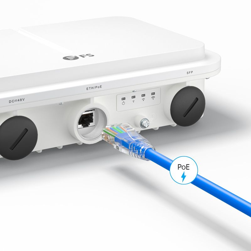 SFPS AP-T567, Cloud Managed Wi-Fi 6 802.11ax 2400 Mbps Outdoor Access Point, Seamless Roaming & 2 x 2 MU-MIMO Dual Radios, Built-in Directional Antenna, Manageable via Airware, Controller or Standalone (Without PoE Injector)
