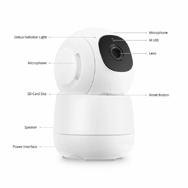 SFPS IPC201-2M-P, Full HD 2MP PTZ Dome Network Camera, Smart Pan & Tilt Camera with Fixed 3.6mm Lens
