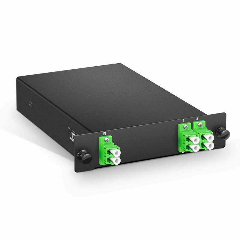 SFPS 1 x 4 PLC Fiber Splitter, Standard LGX Cassette, LC/APC, Singlemode