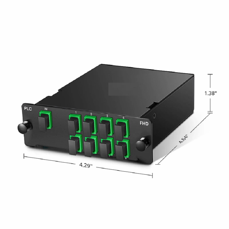 SFPS 1 x 8 PLC Fiber Splitter, Standard FHDA Cassette SC/APC, Singlemode, for Optical LAN