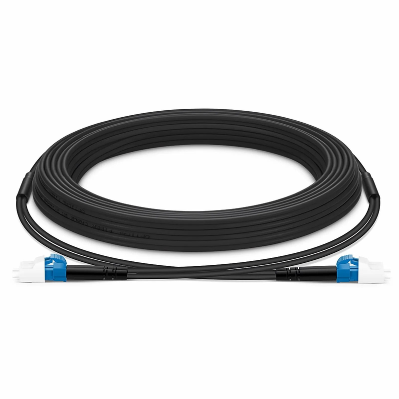 SFPS 20m (66ft) Industrial Armored Fiber Patch Cable, LC UPC to LC UPC, Duplex, 2 Fibers, Single Mode (OS2), TPU