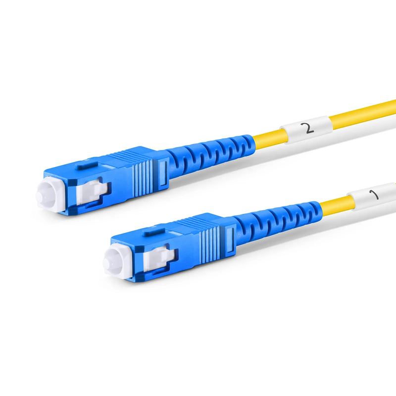 SFPS 150m (492ft) Hybrid Fiber and Power Cable, Indoor, Plenum (OFNP), Single Mode (OS2), 2 Fibers, Tight-Buffered, LC UPC Simplex to SC UPC Simplex, 2 Conductors 12AWG