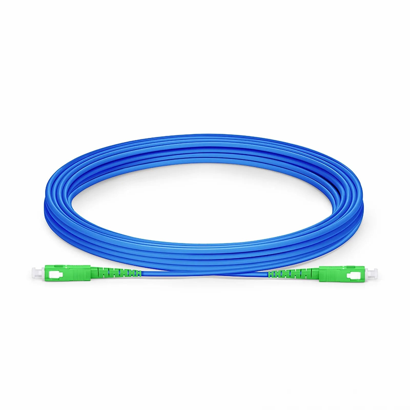 SFPS 30m (98ft) Armored Fiber Patch Cable, 1 Fiber, SC APC Simplex to SC APC Simplex, Single Mode (OS2), Riser (OFCR), 3.0mm, Blue