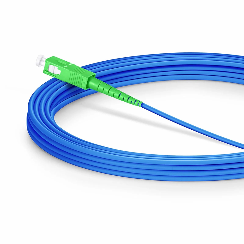 SFPS 30m (98ft) Armored Fiber Patch Cable, 1 Fiber, SC APC Simplex to SC APC Simplex, Single Mode (OS2), Riser (OFCR), 3.0mm, Blue
