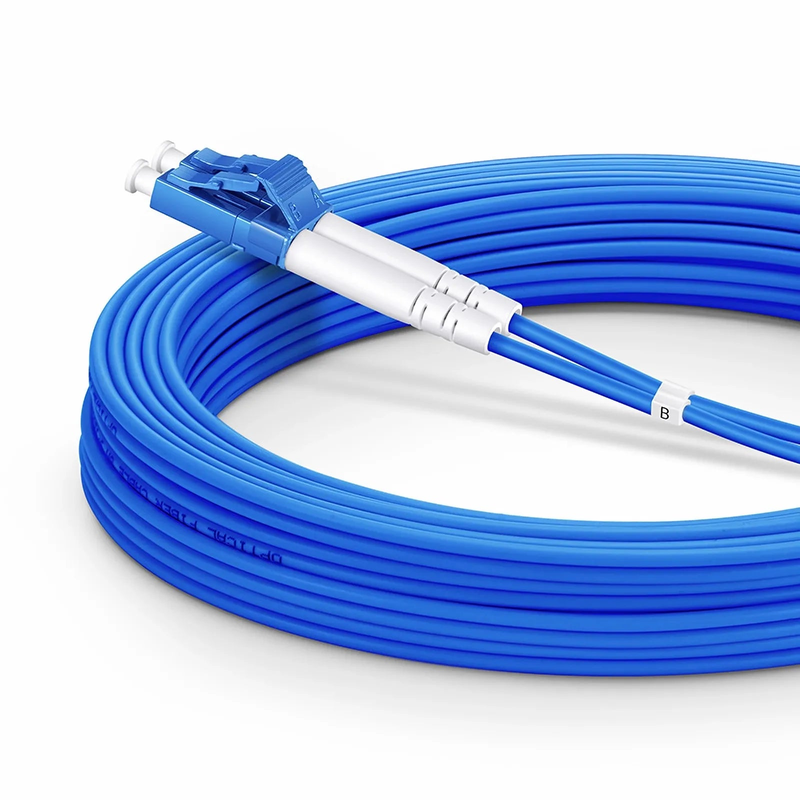SFPS 30m (98ft) Armored Fiber Patch Cable, 2 Fibers, LC UPC Duplex to LC UPC Duplex, Single Mode (OS2), Riser (OFCR), 3.0mm, Blue