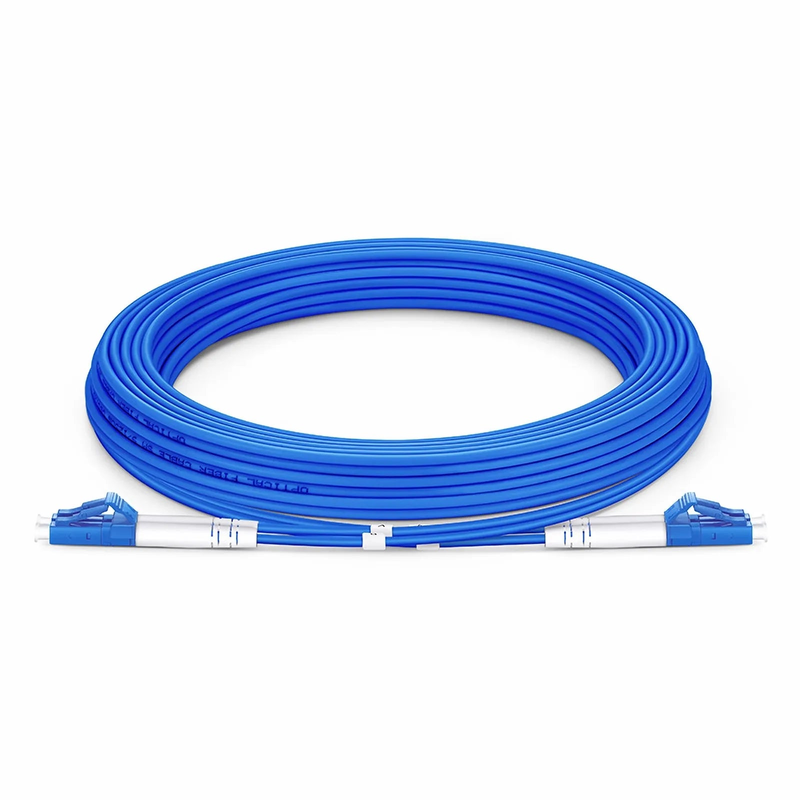 SFPS 5m (16ft) Armored Fiber Patch Cable, 2 Fibers, LC UPC Duplex to LC UPC Duplex, Single Mode (OS2), Riser (OFCR), 3.0mm, Blue