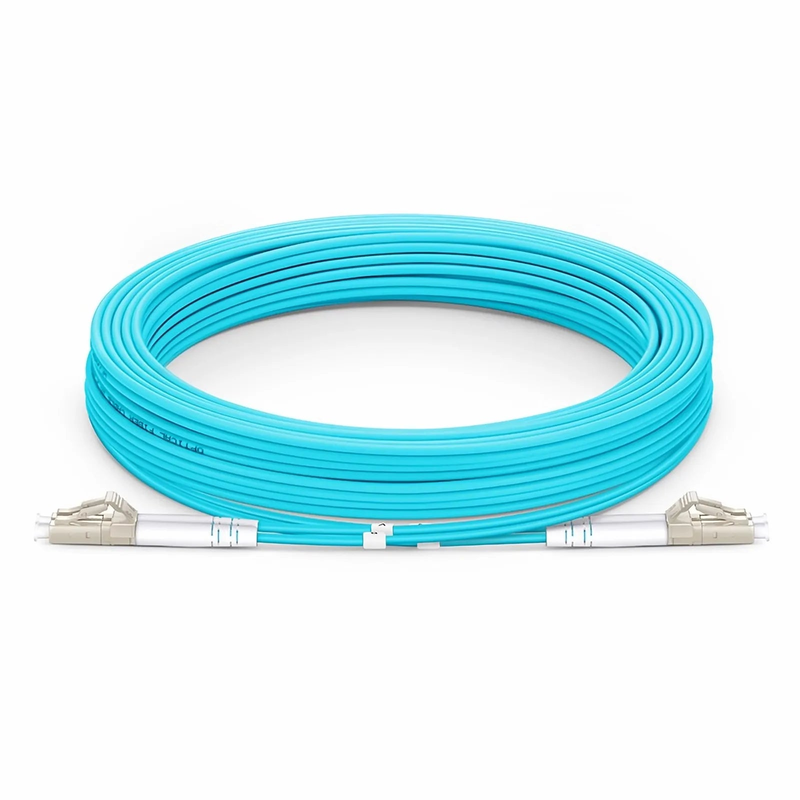 SFPS 20m (66ft) Armored Fiber Patch Cable, 2 Fibers, LC UPC Duplex to LC UPC Duplex, Multimode (OM4), Riser (OFCR), 3.0mm, Aqua