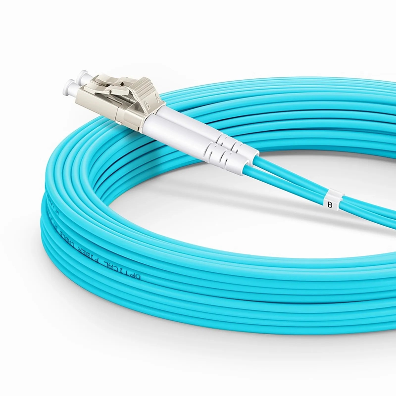 SFPS 20m (66ft) Armored Fiber Patch Cable, 2 Fibers, LC UPC Duplex to LC UPC Duplex, Multimode (OM4), Riser (OFCR), 3.0mm, Aqua