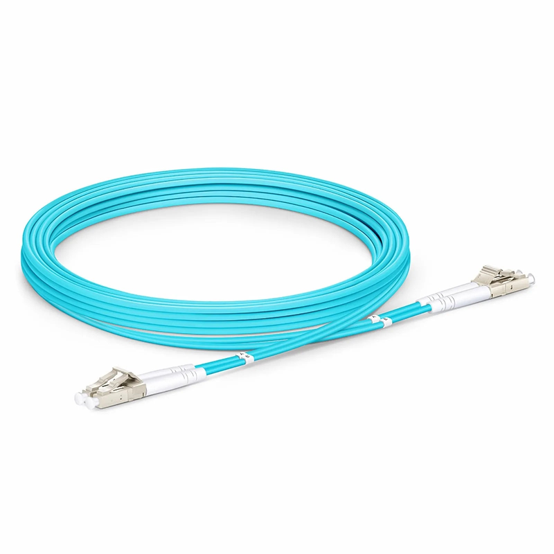SFPS 3m (10ft) Armored Fiber Patch Cable, 2 Fibers, LC UPC Duplex to LC UPC Duplex, Multimode (OM3), Riser (OFCR), 3.0mm, Aqua