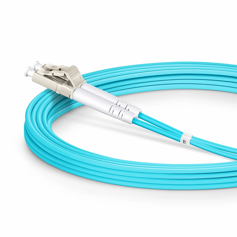 SFPS 3m (10ft) Armored Fiber Patch Cable, 2 Fibers, LC UPC Duplex to LC UPC Duplex, Multimode (OM3), Riser (OFCR), 3.0mm, Aqua