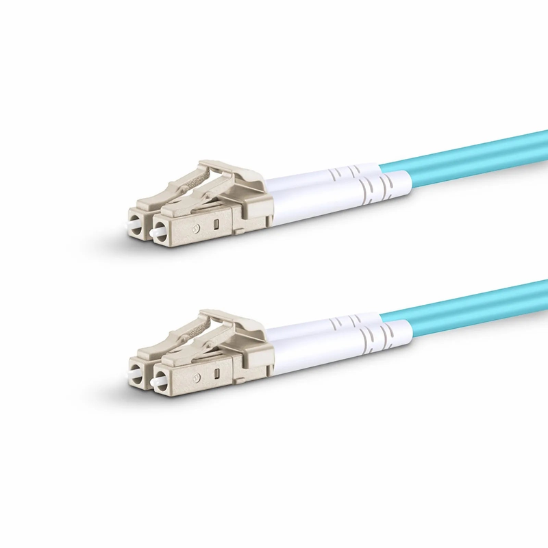 SFPS 2m (7ft) Armored Fiber Patch Cable, 2 Fibers, LC UPC Duplex to LC UPC Duplex, Multimode (OM3), Riser (OFCR), 3.0mm, Aqua