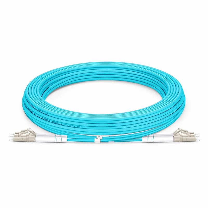 SFPS 5m (16ft) Armored Fiber Patch Cable, 2 Fibers, LC UPC Duplex to LC UPC Duplex, Multimode (OM3), Riser (OFCR), 3.0mm, Aqua