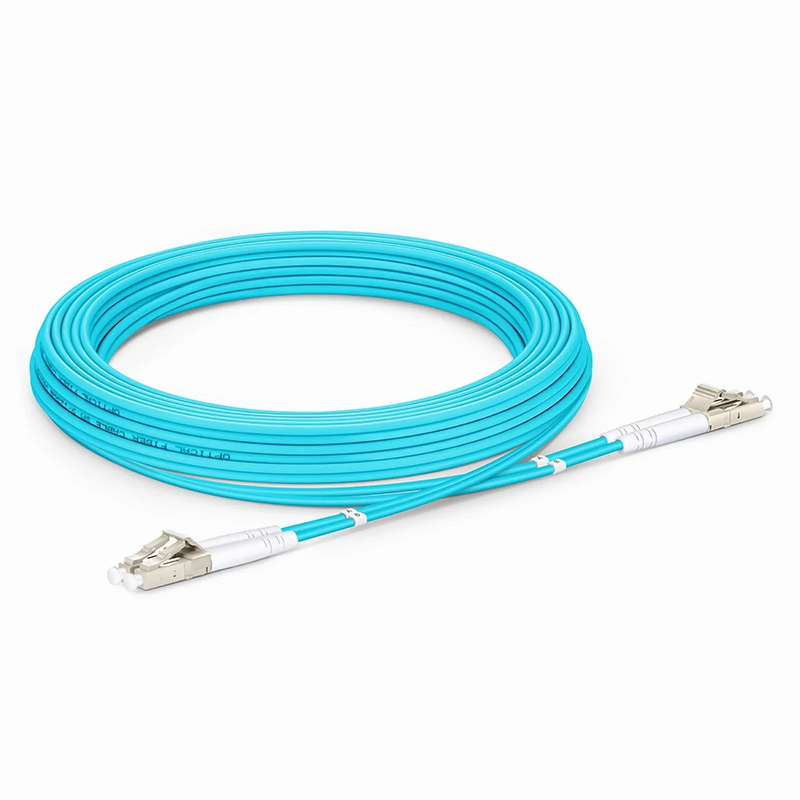 SFPS 5m (16ft) Armored Fiber Patch Cable, 2 Fibers, LC UPC Duplex to LC UPC Duplex, Multimode (OM3), Riser (OFCR), 3.0mm, Aqua