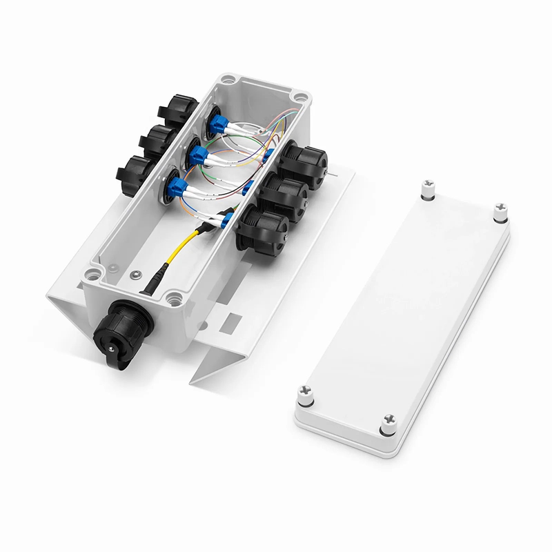 SFPS FTTA Waterproof MTP-12 to 6 x LC Duplex OS2 Fiber Optical Distribution Box with Pole Mounting Brackets