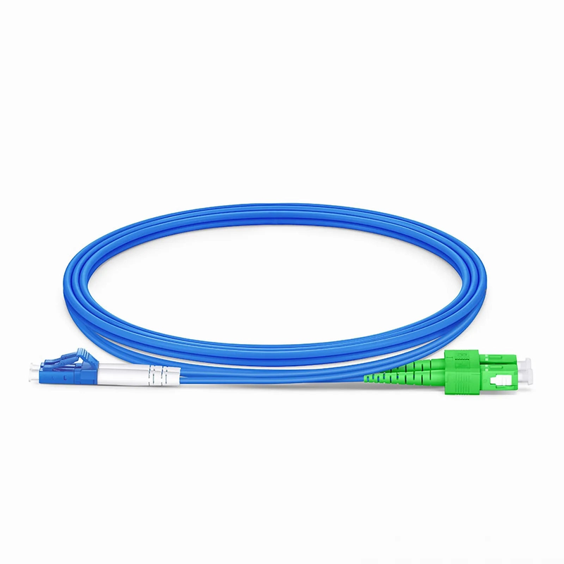 SFPS 1m (3ft) Armored Fiber Patch Cable, 2 Fibers, LC UPC Duplex to SC APC Duplex, Single Mode (OS2), LSZH, 3.0mm, Blue