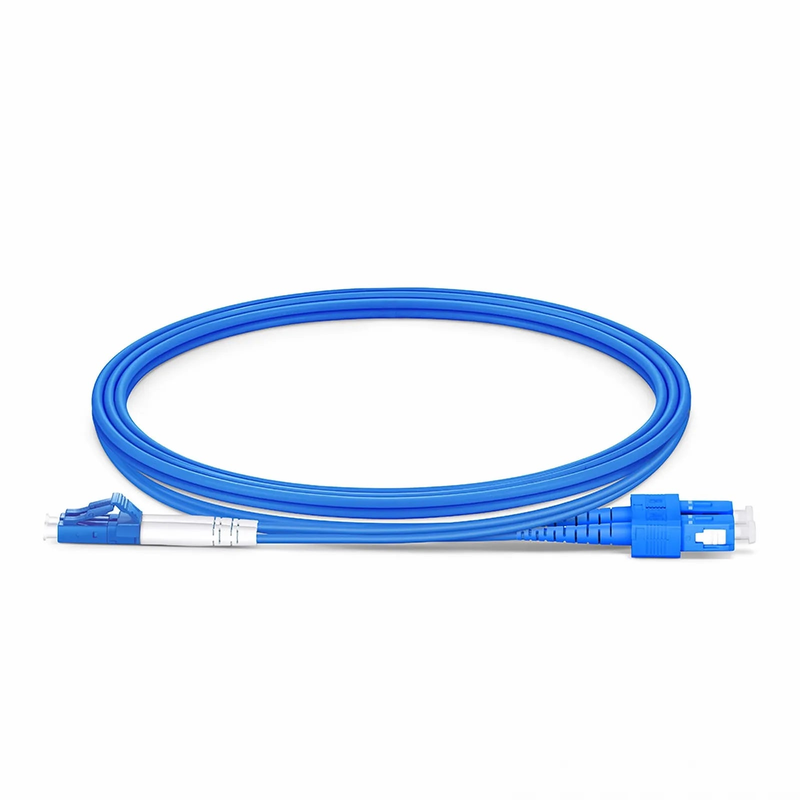 SFPS 1m (3ft) Armored Fiber Patch Cable, 2 Fibers, LC UPC Duplex to SC UPC Duplex, Single Mode (OS2), LSZH, 3.0mm, Blue