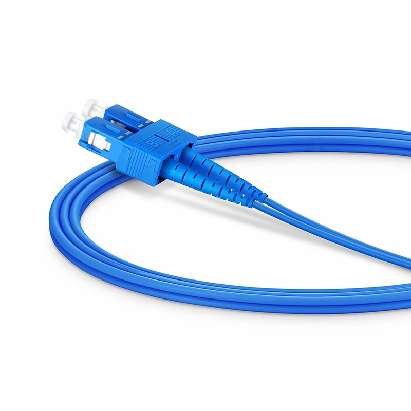 SFPS 1m (3ft) Armored Fiber Patch Cable, 2 Fibers, LC UPC Duplex to SC UPC Duplex, Single Mode (OS2), LSZH, 3.0mm, Blue