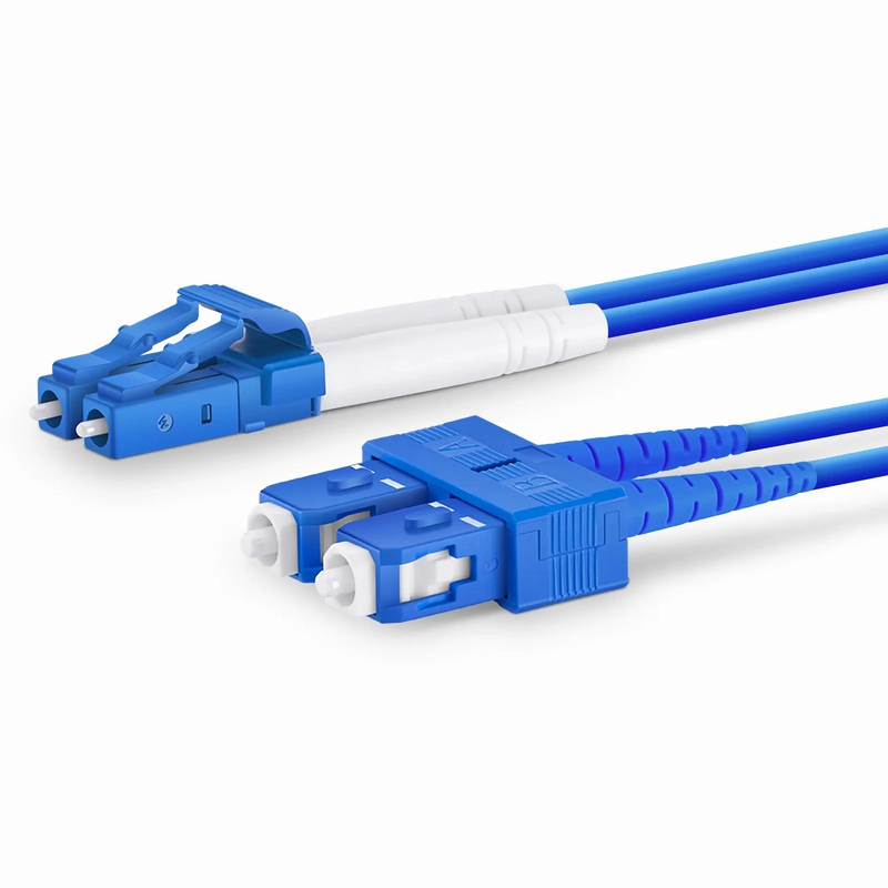SFPS 1m (3ft) Armored Fiber Patch Cable, 2 Fibers, LC UPC Duplex to SC UPC Duplex, Single Mode (OS2), LSZH, 3.0mm, Blue
