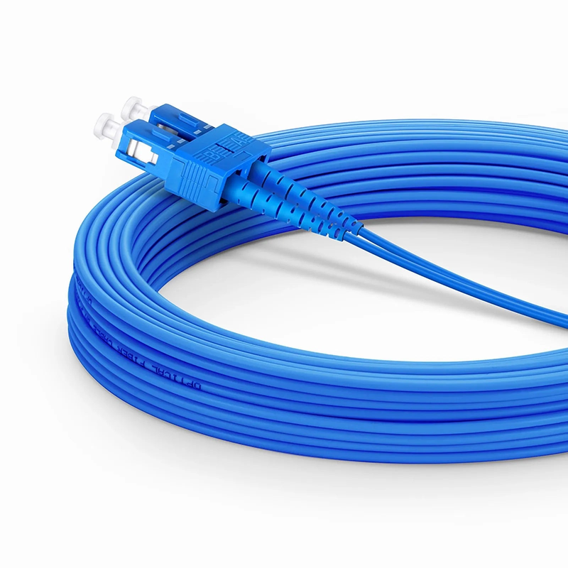 SFPS 10m (33ft) Armored Fiber Patch Cable, 2 Fibers, LC UPC Duplex to SC UPC Duplex, Single Mode (OS2), LSZH, 3.0mm, Blue