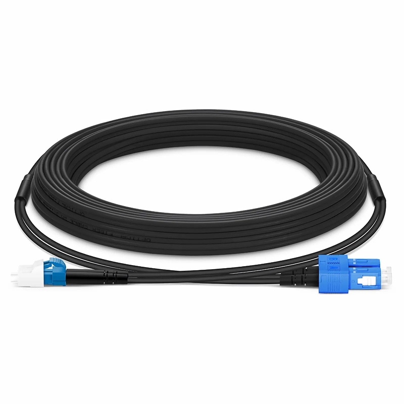 SFPS 15m (49ft) Industrial Armored Fiber Patch Cable, LC UPC to SC UPC, Duplex, 2 Fibers, Single Mode (OS2), TPU