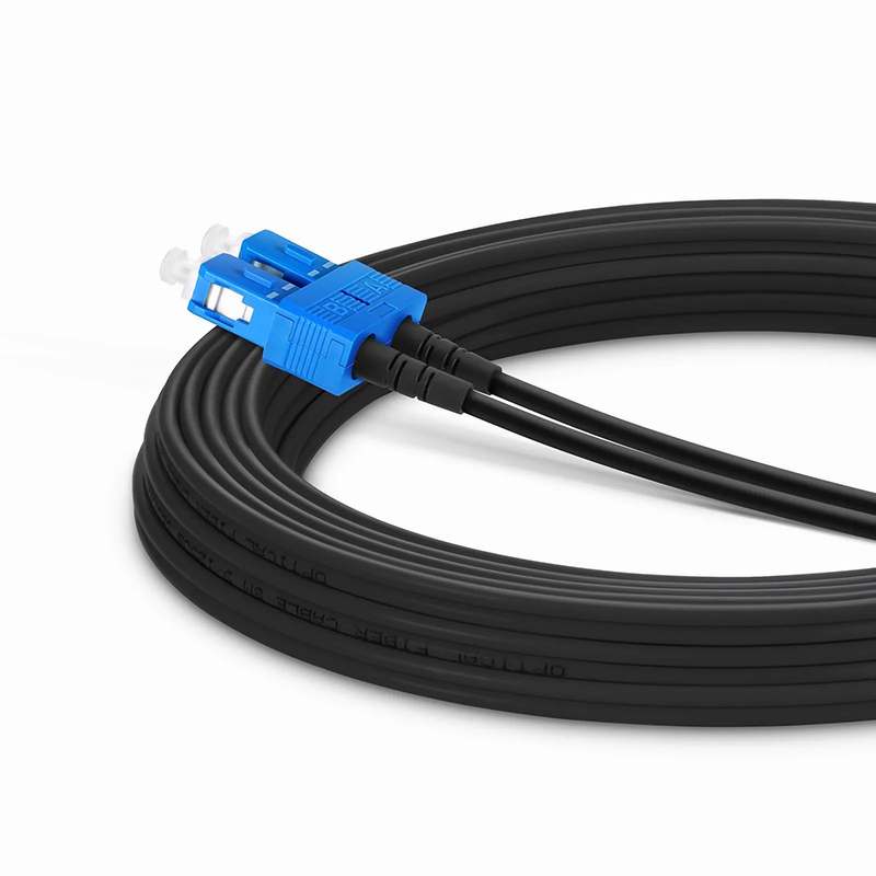 SFPS 15m (49ft) Industrial Armored Fiber Patch Cable, LC UPC to SC UPC, Duplex, 2 Fibers, Single Mode (OS2), TPU