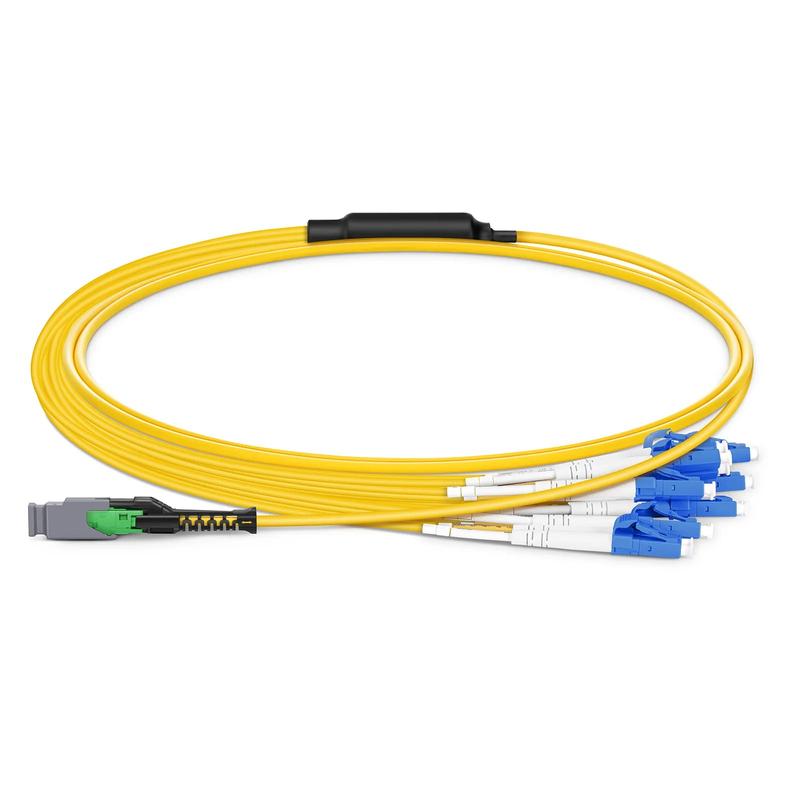 SFPS 1m (3ft) MMC Harness, MMC-16 APC (Female) to 8 x LC UPC Duplex, 16 Fibers, Single Mode (OS2), Plenum (OFNP), 0.35dB Max, Jumper Polarity, Yellow