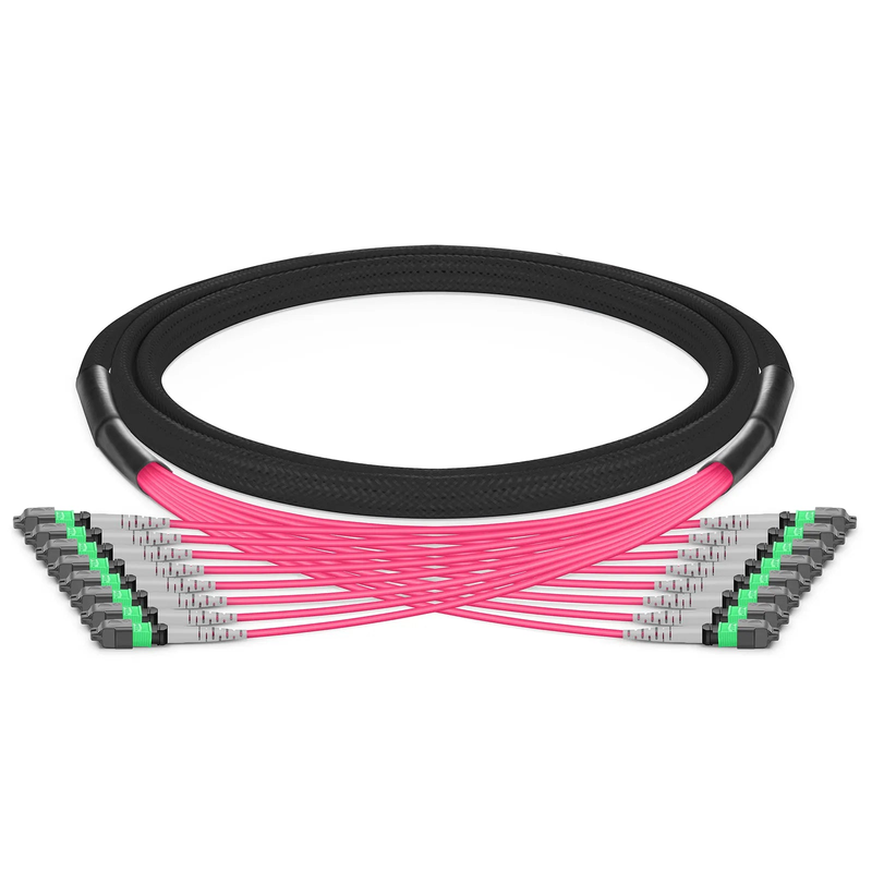SFPS NVIDIA/Mellanox InfiniBand & Ethernet Compatible Customized MTP®-8 Jumper, MTP®-8 APC (Female) to MTP®-8 APC (Female), 64-256 Fibers, Multimode (OM4), 0.35dB Max, Type B