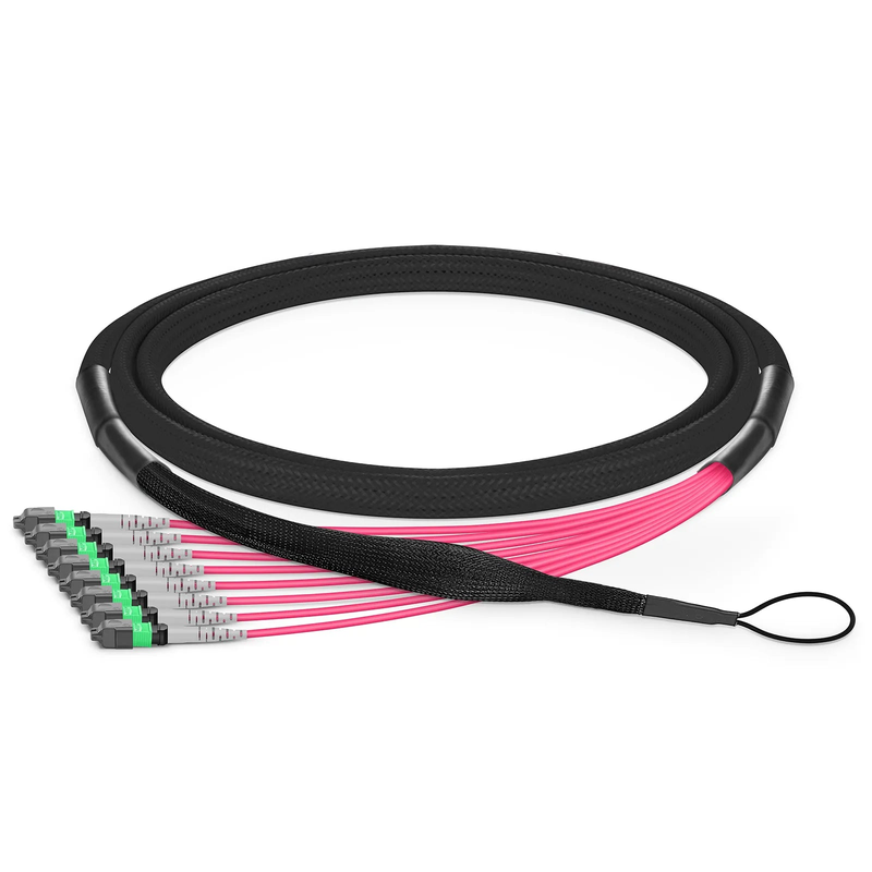 SFPS NVIDIA/Mellanox InfiniBand & Ethernet Compatible Customized MTP®-8 Jumper, MTP®-8 APC (Female) to MTP®-8 APC (Female), 64-256 Fibers, Multimode (OM4), 0.35dB Max, Type B
