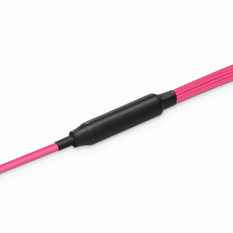 SFPS 30m (98ft) MTP® Hybrid Trunk Cable, MTP®-12 UPC (Female) to 6 LC UPC Duplex Uniboot, 24 Fibers, Multimode (OM4), Plenum (OFNP), 0.20dB Max, Type B, Double Jacket, Magenta