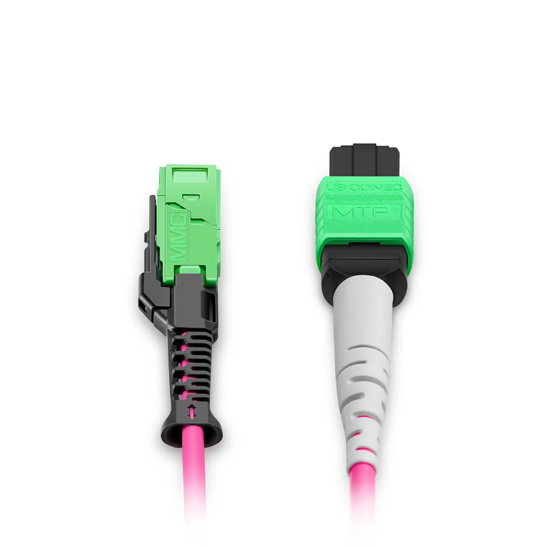SFPS 1m (3ft) MMC Breakout Cable, MMC-24 APC (Female) to 3 x MTP®-8 APC (Female), 24 Fibers, Multimode (OM4), Plenum (OFNP), 0.35dB Max, Jumper Polarity, Magenta