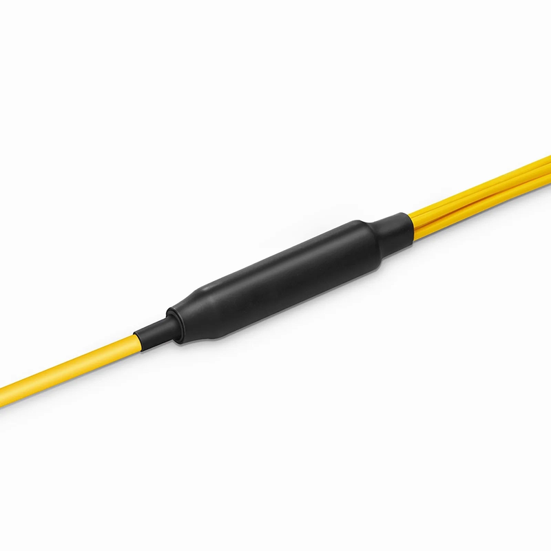 SFPS 30m (98ft) MTP® Hybrid Trunk Cable, MTP®-12 APC (Female) to 6 LC UPC Duplex Uniboot, 12 Fibers, Single Mode (OS2), Plenum (OFNP), 0.35dB Max, Type B, Double Jacket, Yellow
