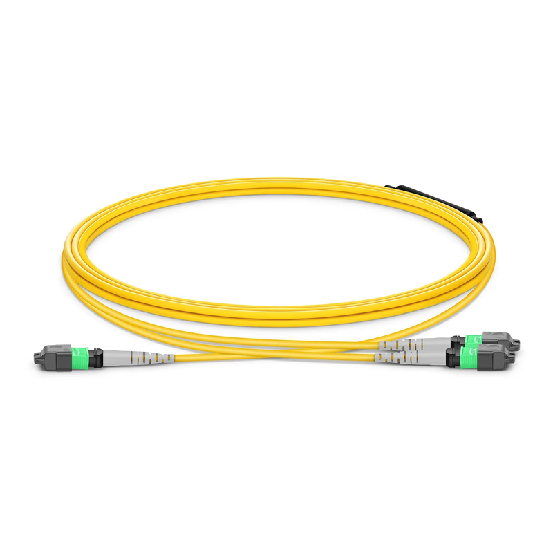 SFPS NVIDIA/Mellanox MFP7E40-N007 Compatible 7m (23ft) MTP® Breakout Cable, MTP®-12 APC (Female) to 2 x MTP®-4 APC (Female), 8 Fibers, Single Mode (OS2), Plenum (OFNP), 0.35dB Max, Type B, Yellow