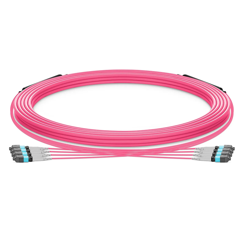 SFPS 30m (98ft) MTP® Trunk Cable, MTP®-8 UPC (Male) to MTP®-8 UPC (Male), 32 Fibers, Multimode (OM4), Plenum (OFNP), 0.20dB Max, Type B, Double Jacket, Magenta