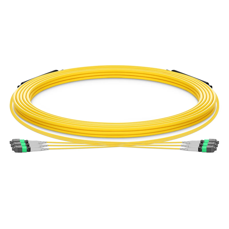 SFPS 30m (98ft) MTP® Trunk Cable, MTP®-8 APC (Female) to MTP®-8 APC (Female), 24 Fibers, Single Mode (OS2), Plenum (OFNP), 0.35dB Max, Type B, Double Jacket, Yellow