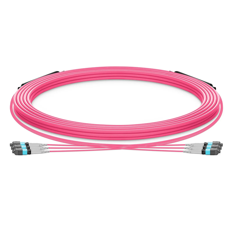 SFPS 30m (98ft) MTP® Trunk Cable, MTP®-8 UPC (Female) to MTP®-8 UPC (Female), 24 Fibers, Multimode (OM4), Plenum (OFNP), 0.20dB Max, Type B, Double Jacket, Magenta