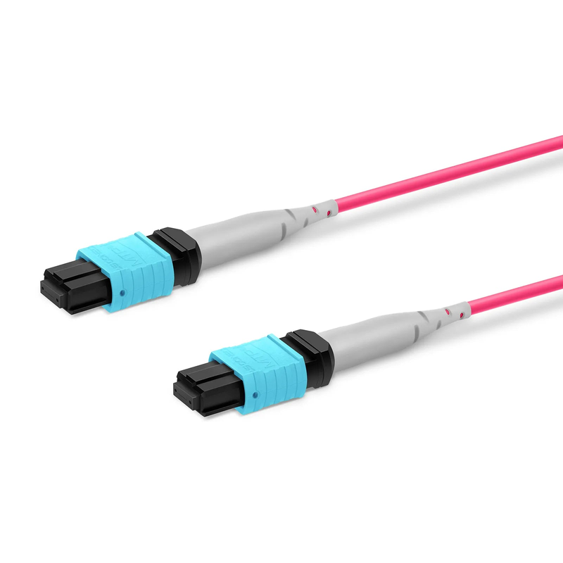 SFPS 30m (98ft) MTP® Trunk Cable, MTP®-8 UPC (Female) to MTP®-8 UPC (Female), 24 Fibers, Multimode (OM4), Plenum (OFNP), 0.20dB Max, Type B, Double Jacket, Magenta